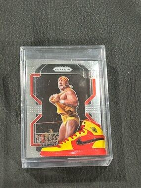 Hulk Hogan holographic trading card display LOT with case + Jordan shoe